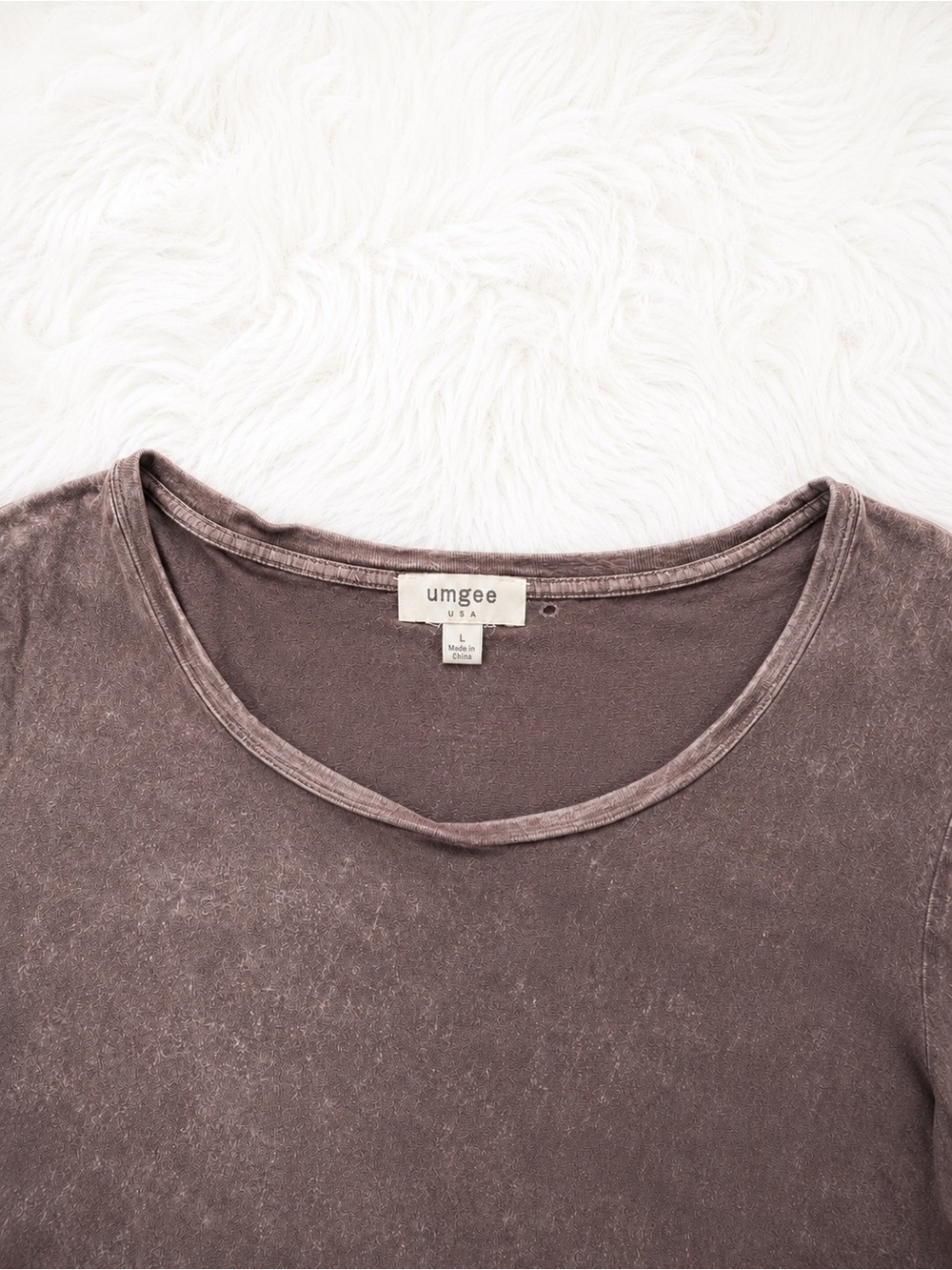 Umgee Large Mineral Wash Ruffle Bell Sleeve Top Boho Boutique Mauve Taupe - Picture 2 of 2